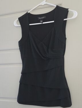 White House Black Market Sleeveless Draped Blouse